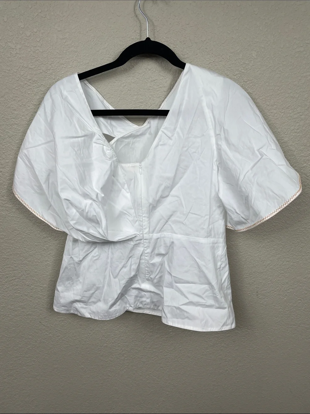 NWT Peter Pilotto Sculpural Ruffle Cotton Poplin Top Blouse White US 8